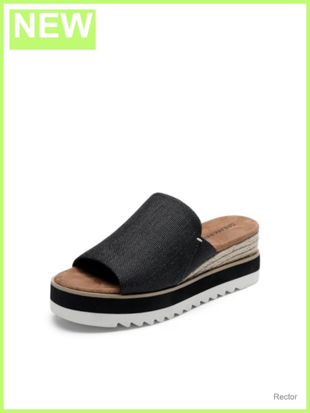 Canvas Platform Slip-On Espadrille Sandals with Wedge Heel